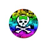 Rainbow Skull Rubber Coaster (Round)