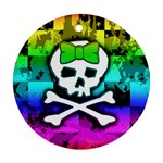 Rainbow Skull Round Ornament (Two Sides)