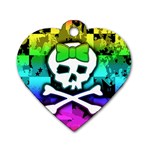 Rainbow Skull Dog Tag Heart (One Side)