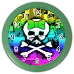 Rainbow Skull Color Wall Clock