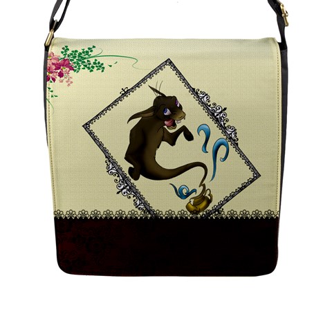 Donkey genie 1 Flap Closure Messenger Bag (Large) from ArtsNow.com Front