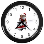 Santa and Mrs Wall Clock (Black)