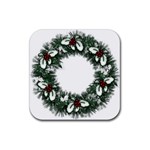 Christmas Wreath Rubber Coaster (Square)