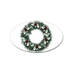 Christmas Wreath Sticker (Oval)
