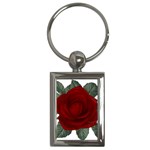 Red Rose 2 Key Chain (Rectangle)