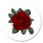 Red Rose 2 Magnet 5  (Round)