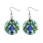 Stained Glass Button Earrings