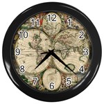 world-map1689_4000x4000 Wall Clock (Black)