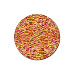  Impressionism style colorful abstract pattern Rubber Round Coaster (4 pack)