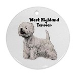 West Highland Terrier Westie Ornament (Round)