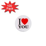 I Love You 1  Mini Button (100 pack) 