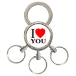 I Love You 3-Ring Key Chain
