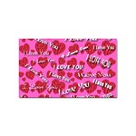 I Love You Velvet Hearts Sticker (Rectangular)