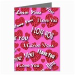 I Love You Velvet Hearts Greeting Cards (Pkg of 8)