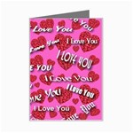 I Love You Velvet Hearts Mini Greeting Card