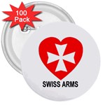 SWISS ARMS 3  Button (100 pack)