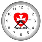 SWISS ARMS Wall Clock (Silver)