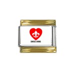 Fleur-de-lis Gold Trim Italian Charm (9mm)