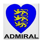 Golden Lions Admiral Blue Heart Tile Coaster