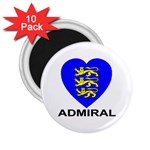 Golden Lions Admiral Blue Heart 2.25  Magnet (10 pack)