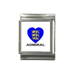 Golden Lions Admiral Blue Heart Italian Charm (13mm)