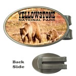 Yellowstone National Park Grizzly Bears Money Clip (Oval)