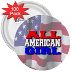 All American Girl 3  Button (100 pack)