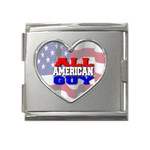 All American Guy Mega Link Heart Italian Charm (18mm)