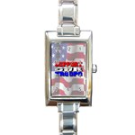 Support Our Troops Rectangular Italian Charm Watch