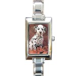 Dalmatian Puppy Rectangular Italian Charm Watch