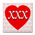 XXX Passion Hearts Tile Coaster