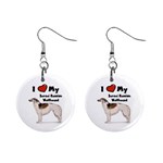 I Love My Borzoi Russian Wolfhound 1  Button Earrings