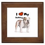 I Love My Bulldog Framed Tile