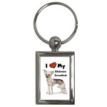 I Love My Chinese Crested Key Chain (Rectangle)
