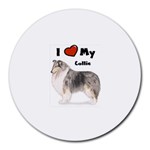 I Love My Collie Round Mousepad