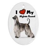 I Love My Afghan Hound Ornament (Oval)