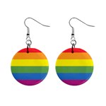 Gay Pride Flag 1  Button Earrings