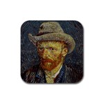 Self Portrait Van Gogh Rubber Square Coaster (4 pack)