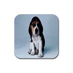 Basset hound puppy Rubber Coaster (Square)