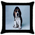 Basset hound puppy Throw Pillow Case (Black)