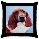 basset hound Throw Pillow Case (Black)