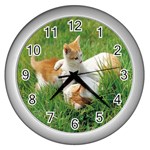 mom and baby Wall Clock (Silver)