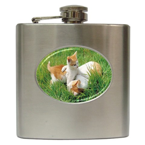 mom and baby Hip Flask (6 oz) from ArtsNow.com Front
