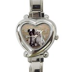 Chinese Crested full hair Heart Italian Charm Watch