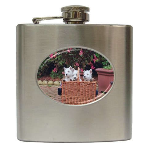 West Highland white terriers Hip Flask (6 oz) from ArtsNow.com Front
