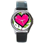 Love Heart Round Metal Watch