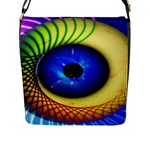Eerie Psychedelic Eye Flap Closure Messenger Bag (Large)