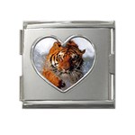 Lion Tiger Mega Link Heart Italian Charm (18mm)