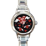 Heart with Wings Personalized Round Italian Charm Watch