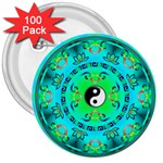 YinYang 3  Button (100 pack)